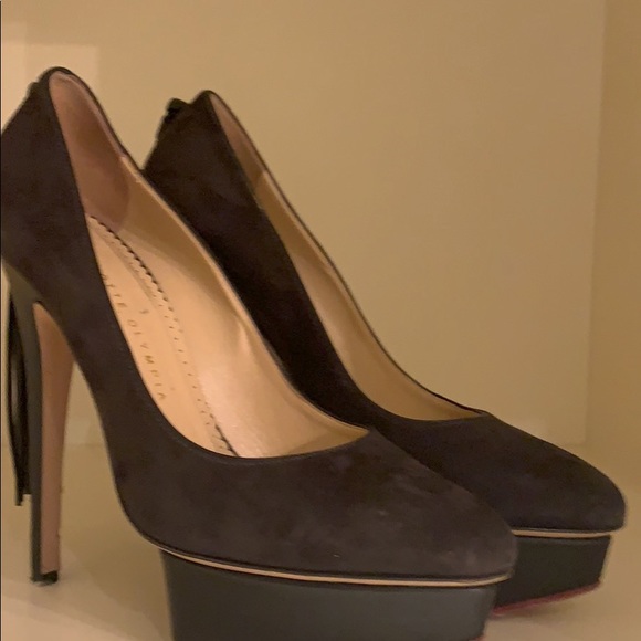 Charlotte Olympia Dark Horse tasselled suede pumps - Picture 2 of 4